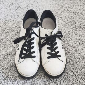 Bikkembergs Unisex Kids Sneakers Size 35 (5) White Black Logo